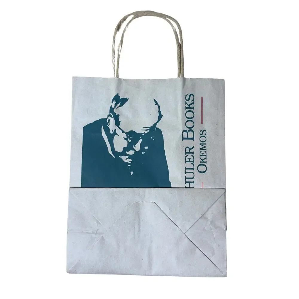 Vintage Schuler Books Okemos Michigan Shopping Gift Bag‎ Tote Paper Christmas